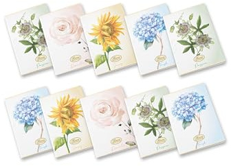 Pigna, Maxi Quaderni Flowers Special, f.to A4 21x29,7 cm, interno 4M, quadretto 4 mm, 80 gr, Carta Riciclata, soggetti assortiti, confezione da 10