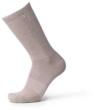 Velites Chaussettes longues en laine mérinos - Confort, protection et performance pour l'entraînement et par temps froid - Respirantes, anti-frottements et thermorégulatrices, beige, L