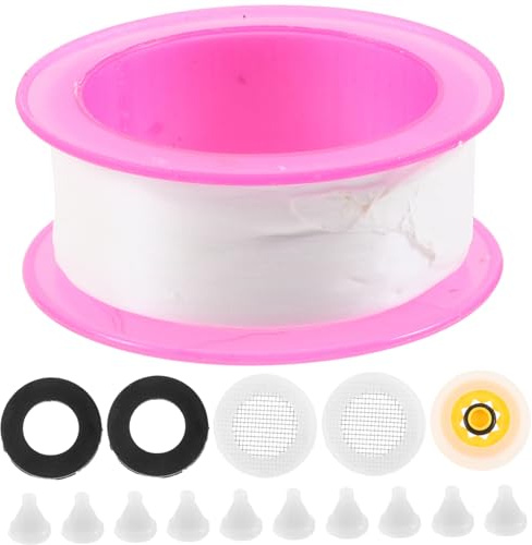 KONTONTY Set di Ricambio per Doccione da Doccia in Plastico e Silicone Rosa, Accessori Pratici e Resistenti per Riparazione e Sostituzione Ugelli Doccia, per Bagno