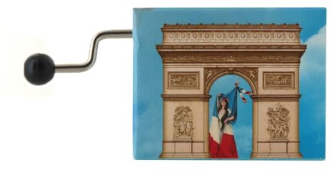 Lutèce Créations Carillon/Scatola Musicale a manovella di Cartone Illustrato e Traforato con meccanismo Musicale di 18 Note - La Marsigliese (Rouget de Lisle)