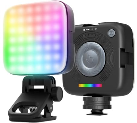 NEEWER ENTRY LEVEL VERSION Magnetic RGB Camera Light, 126 LEDs Clip on Portable Small Panel Lighting, 2000mAh 3000-9000K CRI80+ 10 Effects 3 Cold Shoes 1/4 for Tripod Video Recording Selfie, RGB126