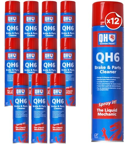 Quinton Hazell QH6 Nettoyant Freins, Embrayage & Pièces x12 - Dégraissant Puissant pour Voiture, Élimine Couinements, Graisse, Poussière, Huiles & Cires - 600 ml