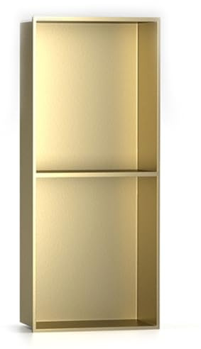 Nicchia Per Doccia Dorata, Nicchia Per Bagno Con Attacco Plug-In, Facile Da Installare, Nicchia Per Doccia A Parete, In Acciaio Inox, Impermeabile, Installazione A Filo Pavimento, Non Necessita Di Pi