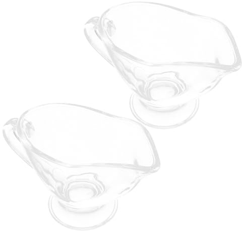 VALICLUD 2 pièces Verre Sauce Pichets avec Poignée Récipients Transparents pour Sauce Lait Mini Verseurs pour Restaurants et Cafés