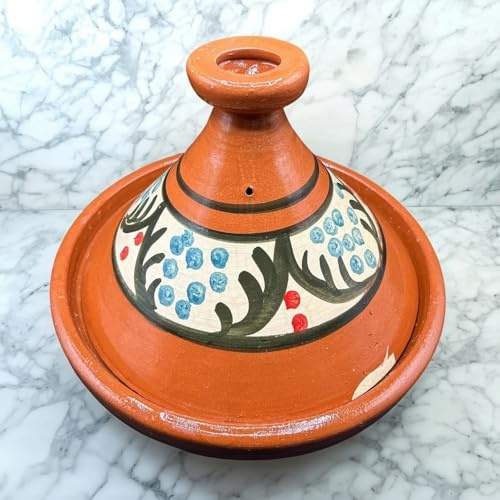 Tajine XL 35 cm in Terracotta Dipinta a Mano – Pentola Tradizionale Marocchina/Tunisina + Ebook Gratuito 3107251037