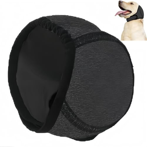 Dog Swim Ear Covers,Waterproof Adjustable Pet Shower Wrap,Dog Ear Covers for Grooming,Do/g E/ar Protectors,D/og Ea/r Muffs,Ear Defenders for Pet,Pet Headband,D/og Ea/r Co/vers for Noise(Gray S)
