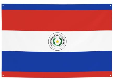 FDGBNM Bandera de Paraguay vibrante pancarta de fiesta de 47 x 17 pulgadas, resistente a los rayos UV, a prueba de decoloración, 4 ojales, para uso en interiores y exteriores.