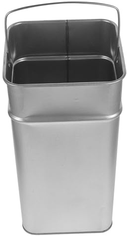 DIYEAH Secchiello in Ferro Zincato per Immondizia con Manico Contenitore Metallico Robusto e Portatile per Raccolta Rifiuti Domestici Design Semplice e Durevole Uso Interno ed | Antiruggine, Portatile e Lavabile, Uso in Giardino e Deposito, Contenitore Multiplo, Finitura Argento