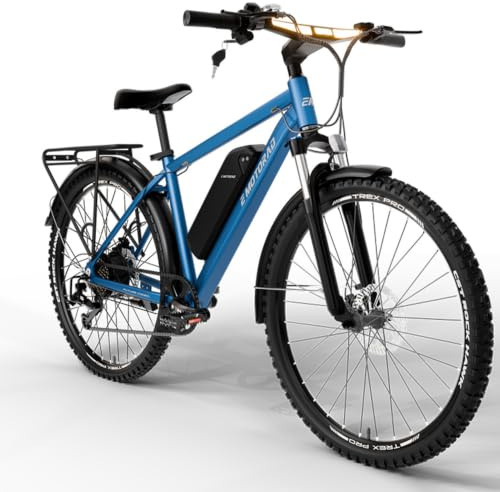 EMotorad T-Rex Pro, Bicicleta Eléctrica Urbana MTB, Display i13 Integrado, Motor 250W 50Nm, Batería Extraíble 36V 13Ah, Shimano Altus 7 Velocidades, Suspensión 100 mm, Frenos Disco, Autonomía 70 km