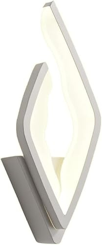 QTANZIQI Lampada da Parete a LED a Forma di Fiamma, Lampada da Parete Bianca, lampade per testiera da 12 W, luci da Parete per Interni, Lusso