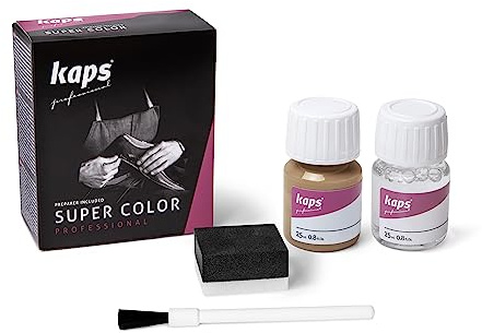 Kaps Super Color Lederfarbe für Naturleder, Synthetik und Textil, Lederfärber, 25 ml, Buche 178