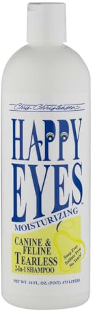 Chris Christensen Happy Eyes Tearless Dog Shampoo - Gentle Moisturising for Dogs & Puppies - Hypoallergenic, Soap-Free Formula, 473ml