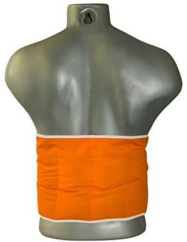 Rapssamenkissen 7-Kammer mit Gürtel & Klettverschluss - Länge ca. 135cm - orange - Wärmekissen XXL Körnerkissen