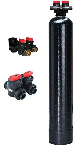 Whole House Calcite pH Acid Neutralizer Upflow Filter System | In and Out Valve 1.0 cu ft. 9x 48 Tank