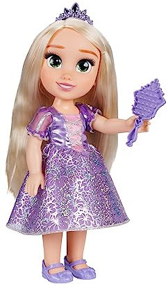 Disney Princesse - Poupée 38cm Raiponce - Licence Officielle Disney - Collection Mon Amie Princesse - Robe Effets Argentés Et Brosse Incluse - Poupée à Collectionner - Cadeau Enfants Dès 3 Ans
