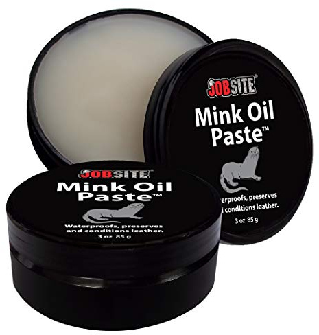 JobSite Premium Mink Oil Leather Waterproof Paste - Preserve Leather Boots & Shoes - 3 oz (2 pack)