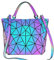 Sac a Main Femmes Géométrique Shard Lattice Design PU Cuir Sac Bandoulière Noir (Type 2)
