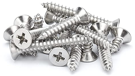 ANSIEDIO Träskruvar, Universalskruv, Sänkhuvud Skruvar, Helt Gänga, M3×30mm,100 pcs