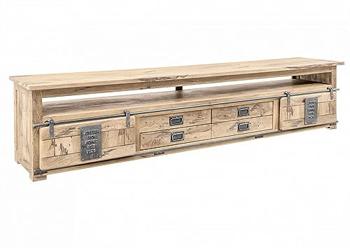 MASSIVMOEBEL24.DE | Railway TV-Board 260x50x60 Mango, Farbe:beige lackiert, Größe:260x50x60 cm (BxTxH)