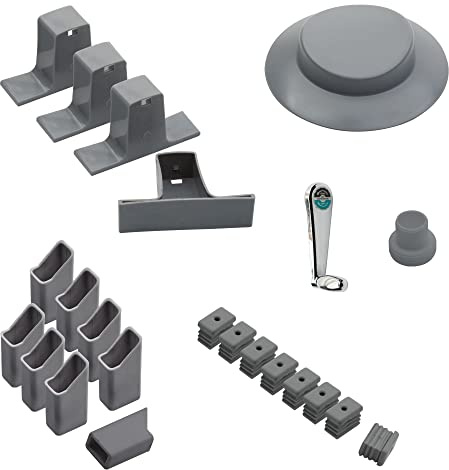 paramondo Ersatzteil-Set für paragrandi Sonnenschirme Gartenschirme, 23-teilig, mit Ersatzkurbel, Silber
