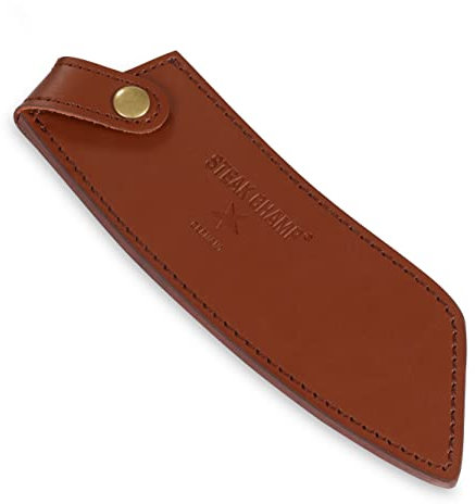 Steakchamp Leder Holster für BBQ Pro Kochmesser: Messertasche aus hochwertigem Leder, zum Befestigen am Gürtel, inkl. Sicherungslasche mit Druckknopf
