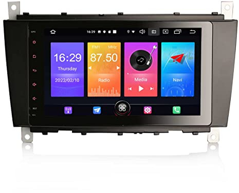 Erisin 8 pollici Android 11.0 Autoradio Bluetooth per Mercedes Benz Classe C W203 Classe CLK W209 Classe CLC GPS Navigatore WiFi DAB + OBD2 RDS Wireless CarPlay DSP Android Auto USB 4G FM Radio
