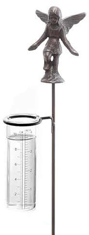 dio only for you Metall Stecker. Elfe mit REGENMESSER. Niederschlaggsmesser. Gusseisen Fee, antik-schwarz ca 90 cm. Niederschlaggsmesser