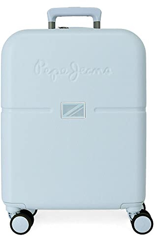 Pepe Jeans Accent Maleta de cabina, Azul, Rígida, 4 Ruedas dobles
