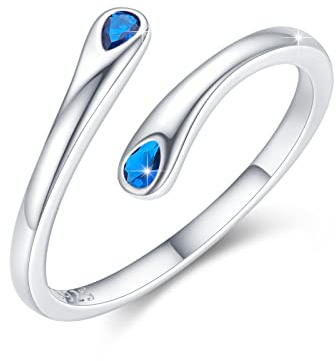 Minimalistische Teardrop Ring für Frauen Sterling Silber Eternity Band Ring Hochzeit Promis Ring (with Gift Box)