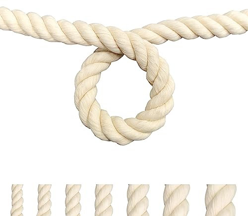 FOSER Corda di cotone, filato macramè, cordoncino di cotone per fai da te, progetti decorativi, giocattoli per animali domestici (20 mm (10 m)