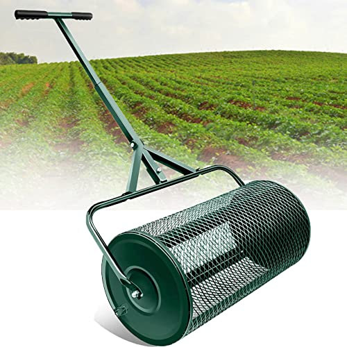 Épandeur de Mousse de Tourbe, épandeur de Compost de 61 cm pour pelouse, Jardin, Jardin avec Longue poignée réglable, Parfait pour épandre de la Mousse de Tourbe, des Engrais et des graines, Vert