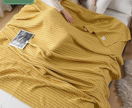 Premium Tagesdecke Kuscheldecke 100% Baumwolle 150 x 200 cm Gestrickte Strickdecke Sofadecke Baumwolldecke Sofaüberwurf Bettüberwurf