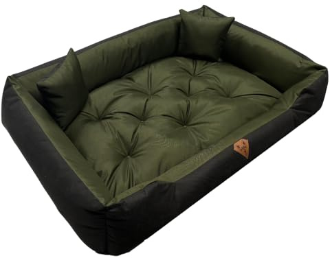 Dogs4Life Hundebett große & sehr große Hunde XXL 130x105 cm | Orthopädisch & Gelenkschonend | Hundesofa Waschbar | Outdoor & Wasserabweisend | Robust & Formstabil (XL, Khaki)