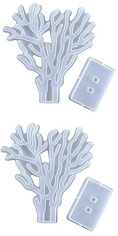 2 Sets Formen für Rollobeschläge, Statue, Dekoration, Karabiner-Clip, Tablett, Dekor-Tablett, dekorativer Klebebandabroller, Schreibtischschablonen für Bastelarbeiten, Desktop-Kieselgel, weiße Vorlage