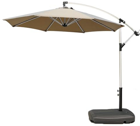 HESHEQ Alu Ampelschirm Strandschirm windfest stabil Terrassenschirm mit Fuß Mit einfacher Neigungsverstellung Ideal for Pools, Märkte, Terrassen, Hinterhöfe, Rasenflächen und Gärten(Size:Beige)