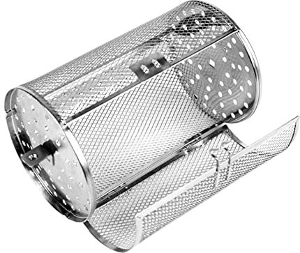 Asador de acero inoxidable para asador, jaula giratoria para hornear, tostador de café, cesta de horno, accesorios para freidora de aire, cesta de torre, cesta de patatas fritas para hornear nueces,