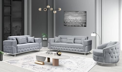 Olympia Furniture Parma Lyxig modern arabian Opulence bäddsoffa finns i 3+2+1 sits och i 3-färger (grå, 3+2+1-sits)