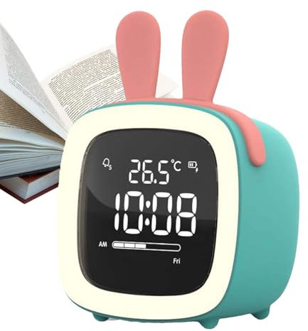 Generisch Kinderwecker, Schlaftrainer für Kinder - Niedliche Wecker-Nachtlampe für Mädchen,Schlaftrainer-Uhr für Kinder, Nachtlicht für Schlafzimmer, Nachttisch