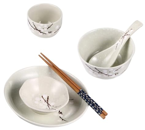 NUOBESTY Japanese Tableware for Household Tableware Ceramic Practical for Single Kitchen Bowls Kitchen Utensils Plates and Bowls for Use in Daily Dining Scenario