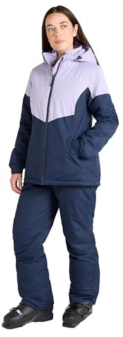 Mountain Warehouse Womens Ski Jacket & Pants Set - Padded Insulation, Snowskirt, Zipped pockets & Adjustable Hood - Best for Autumn, Winter, Outdoors & Travelling Navy Women's Size 12