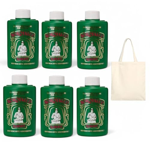 6x Borotalco, Dose mit Talkumpuder 200 g +Joytaly bag