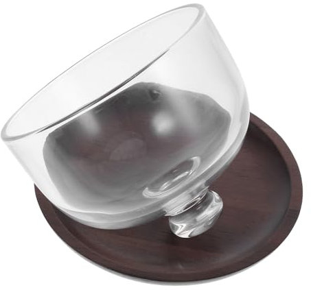 Gatuida Tortenplatte Mit Glasdeckel Aus Akazienholz Serviertablett Für Kuchen Und Desserts Partyteller Mit Abdeckung Für Brot Und Obst