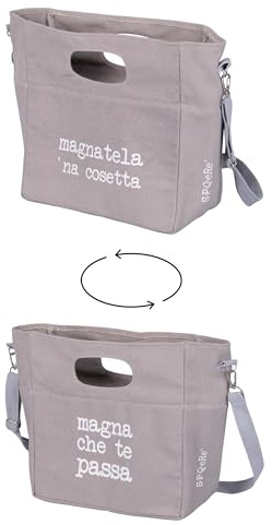 Villa d'Este Home Tivoli 1996 Portapranzo/borsa termica, 9,1 L, con tracolla e doppia impugnatura, grigio, S.P.Q.eRe