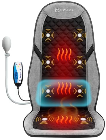 COMFIER Back Massager for Pain Relief, Massage Chair Pad with Adjustable Lumbar Support, Massage Seat Cushion with 10 Vibration Motors & 5 Modes, Chair Massager for Office, Recliner, Gifts for Women