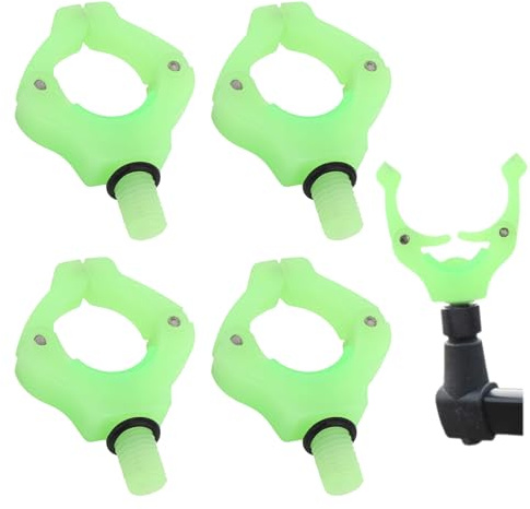 Jiavlyx 4 Stück Karpfen-Angelrutenhalter, Angelrutenauflagen mit magischen Magnet-Clips, Verstellbare Rutenauflagen, Mit Fluoreszenzfunktion, Rutenauflage für Angelruten, für Halten Ihre Angelrute