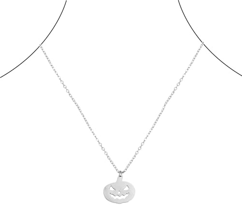 Mikovivi Halloween Necklace, Stainless Steel Pendant Goth Necklace Gothic Stylish Halloween Jewellery Costume Accessories for Men Women