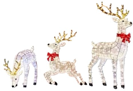 Beleuchtete Rentier-Weihnachtsdekoration, LED-Beleuchtung, beleuchtete Rentier-Weihnachtsdekoration, für Familie, Freunde, Urlaub, Boden, Rasen, Garten, Nacht, Weg, Winter, Indoor
