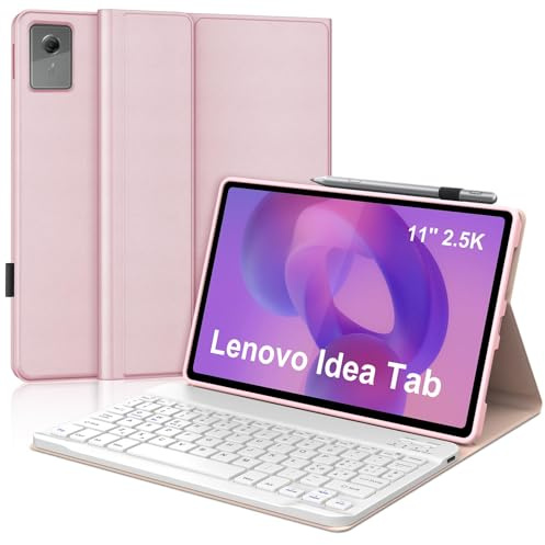 Tastiera per Lenovo Idea Tab 11 Pollici 2025/Lenovo Tab M11 11 Pollici 2024 | Cover Keyboard Magnetico Staccabile, Italiano QWERTY, Custodia Tastiera Bluetooth per Idea 11 TB-336ZU/336FU, Rosa chiaro