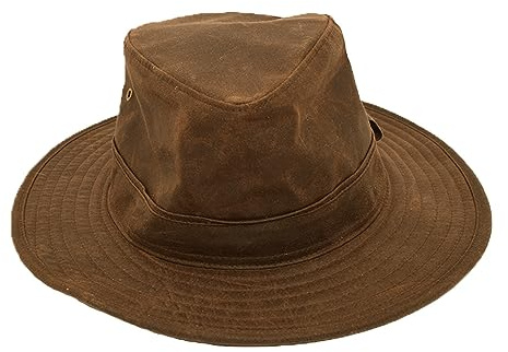 Romneys Wax Cotton Sombrero de Lluvia - Sombrero de algodón encerado para damas y caballeros, sombrero wasserabweisend para exteriores y caza, estilo campestre clásico, ideal para deportes caninos