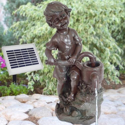 AMUR Garten BRUNNEN SOLAR TEICHPUMPE SOLAR SPRINGBRUNNEN GARTENBRUNNEN SOLAR WASSERSPIEL Lausebub Set SOLAR PUMPE TEICHPUMPE f. TERRASSE TEICH Garten GARTENTEICH Solarteichdekoration